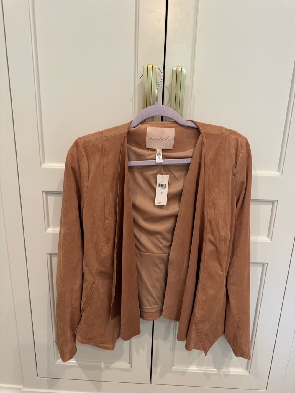 Hutch Rose-Tan Suede Open-Front Blazer - Picture 2 of 6